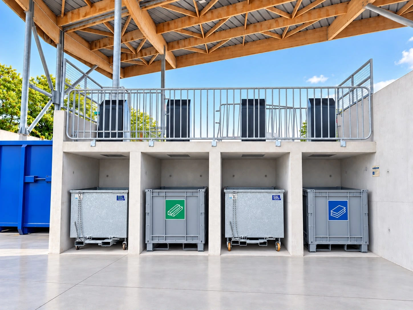 Installation ECOLLECT en déchetterie à La Rochelle — Tri des déchets sous abri