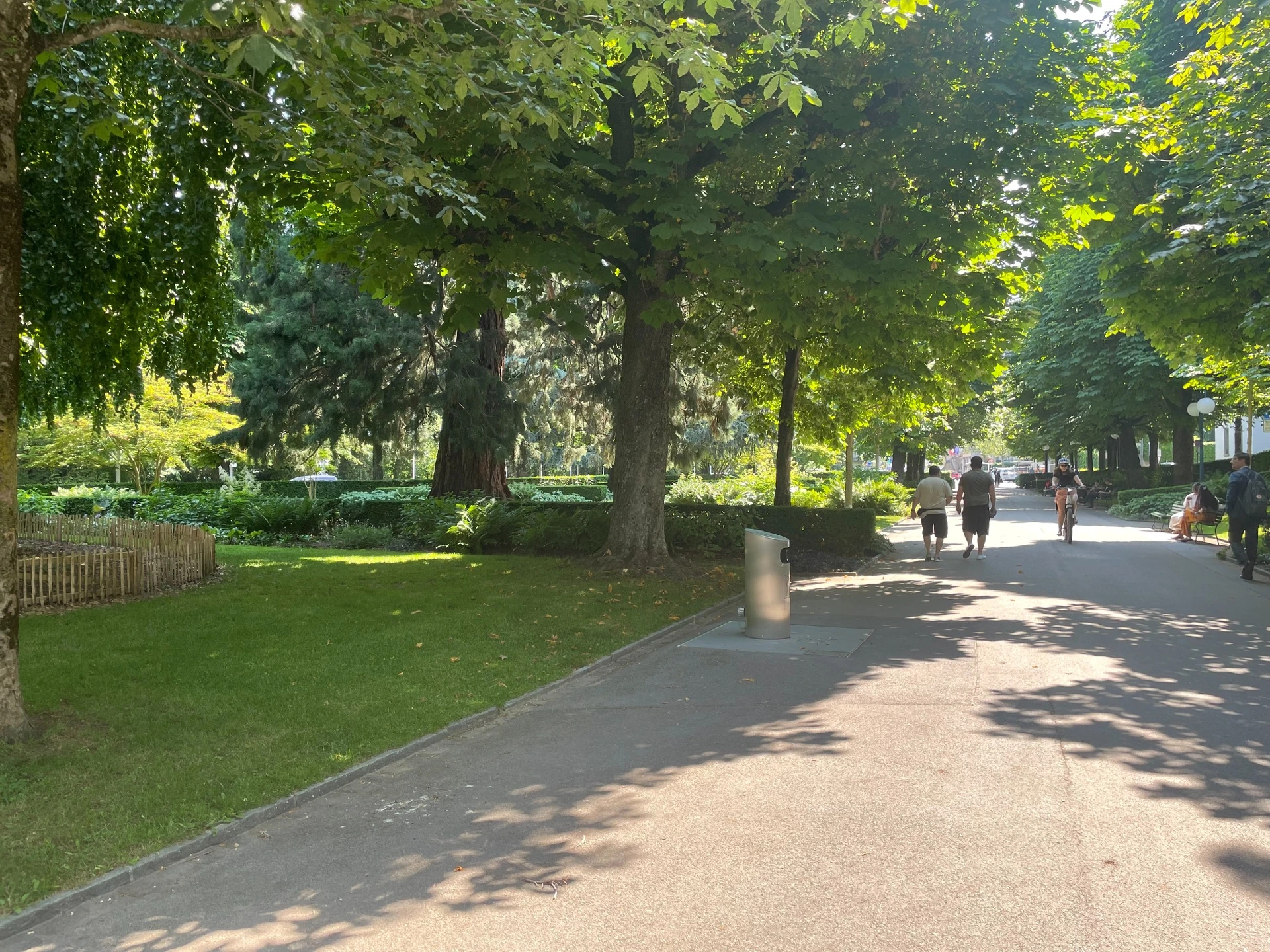 Équipement ECOLLECT au bord d’une allée arborée à Lausanne